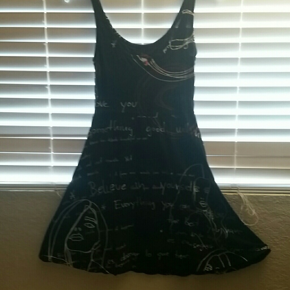 Black printed dress